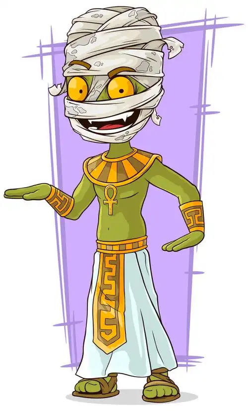 矢量的卡通木乃伊插图