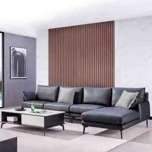 德喜科技沙发现代简约意式小户户型客厅组合羽绒布艺沙发