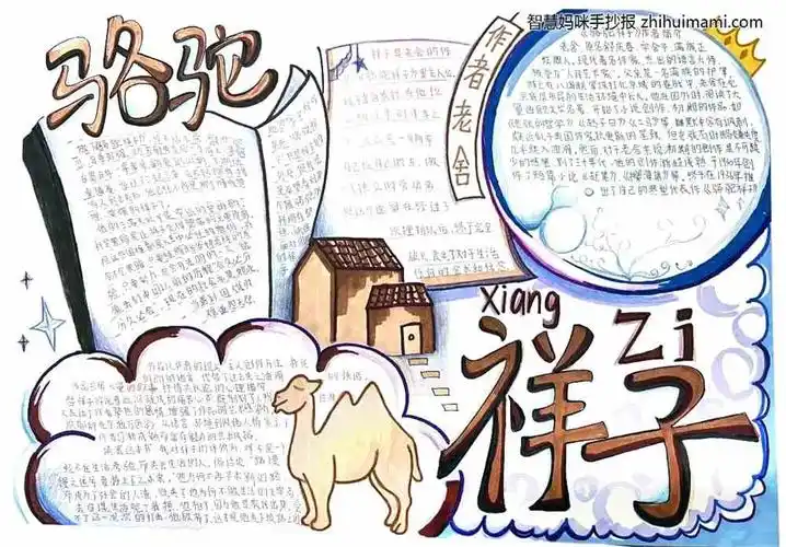 9张简单好看的骆驼祥子的手抄报 - 元艺考