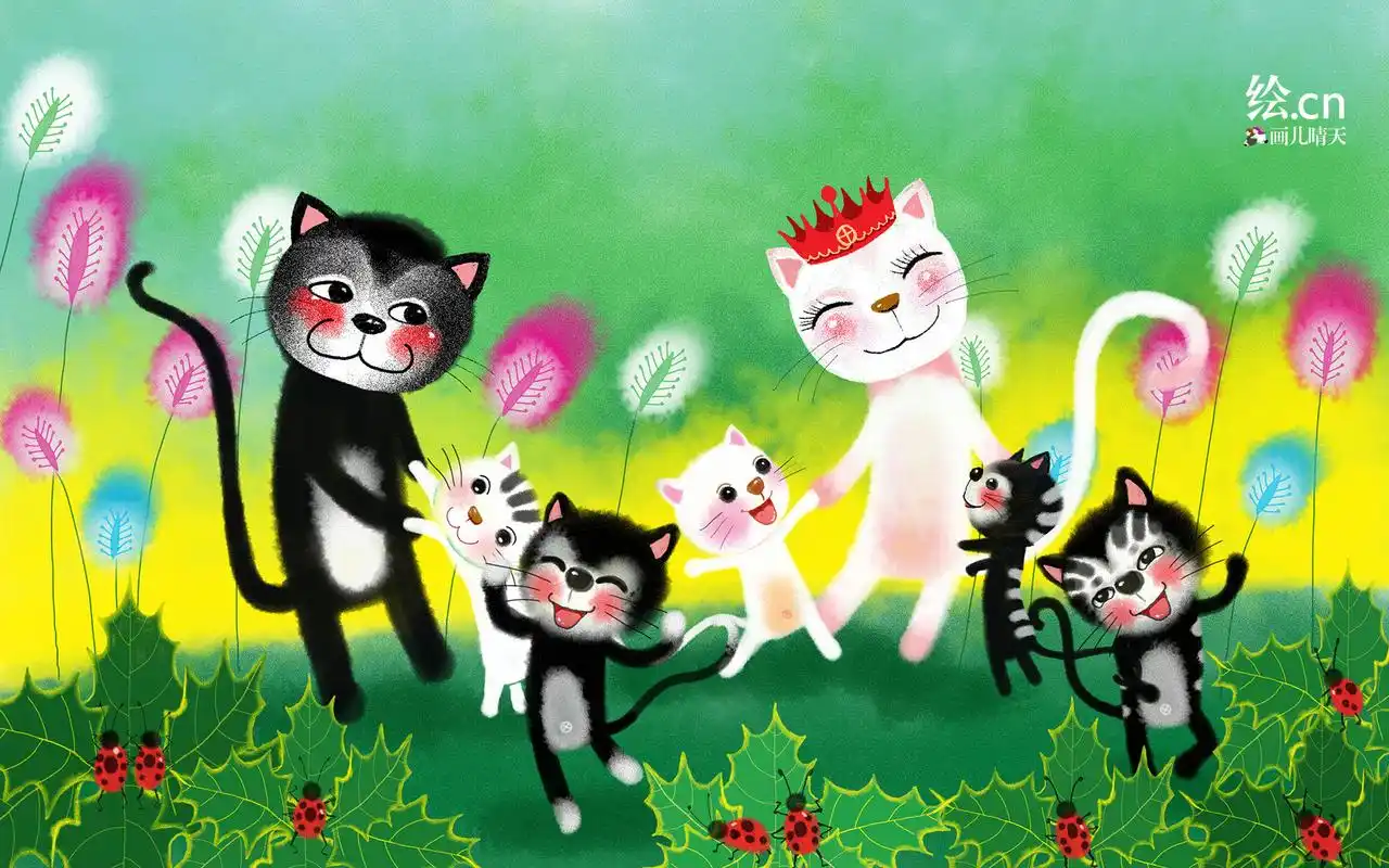 首页 桌面壁纸 卡通动漫 健康绿色护眼儿童手绘插画唯美大自然桌面