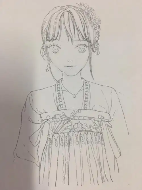 画的是穿汉服的同学～-羲和