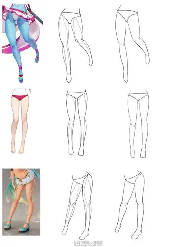 动漫插画基础腿部结构练习