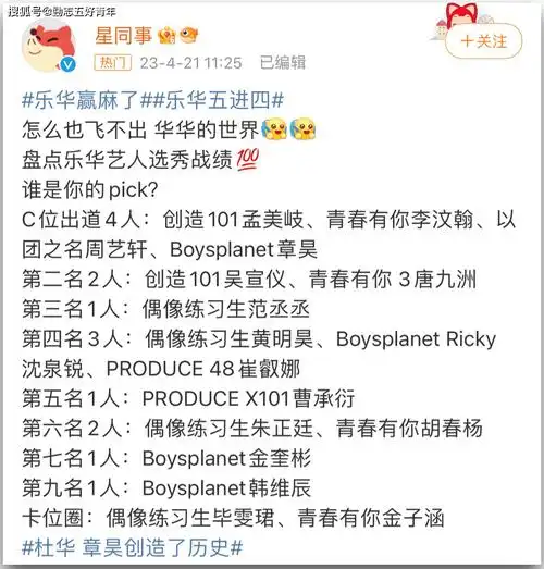 从明星股东韩庚往下,王一博,李汶翰,程潇,孟美岐,吴宣仪,next(朱正廷