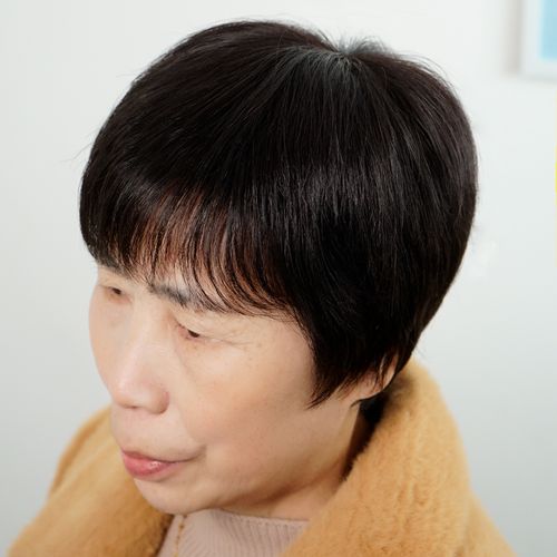 头套老人假发女真全真自然奶奶化疗短发真人整顶假发