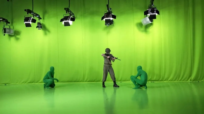 影片的拍摄基本都在绿幕中完成