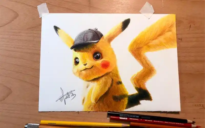 【彩铅手绘】三分钟画一个超级可爱的皮卡丘