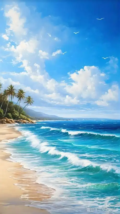 拥抱蔚蓝 清新大海高清手机壁纸 #手机壁纸# #手机壁纸自取不谢# #送