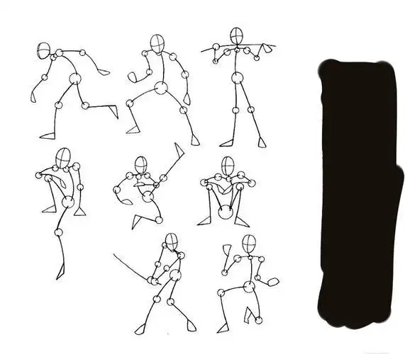 矢量简笔画小人模板下载人物动作漫画卡通小人卡通人物漫画简笔