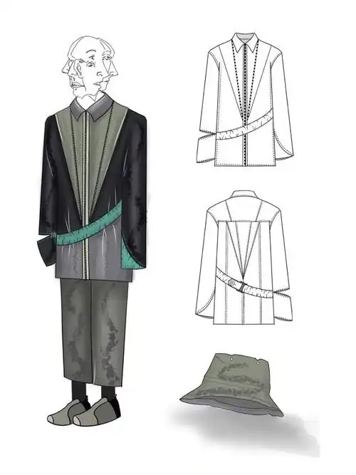 服装效果图款式图正反