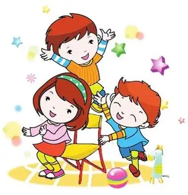 抢凳子游戏彩色简笔画