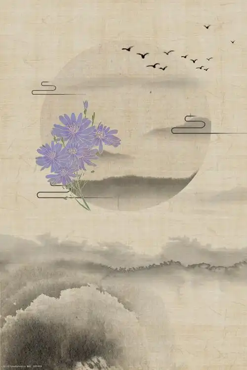 典雅简约意境古风海报背景 典雅 水墨 渐变 简约 复古 中国风 文艺