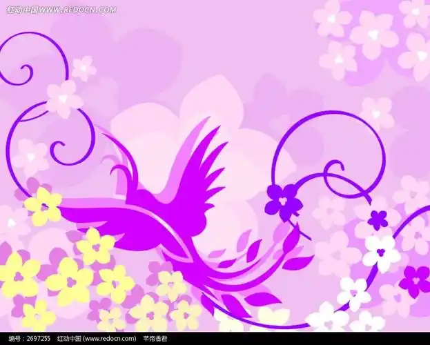 紫色凤凰图案