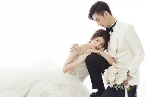 陈晓陈妍希单色婚纱照