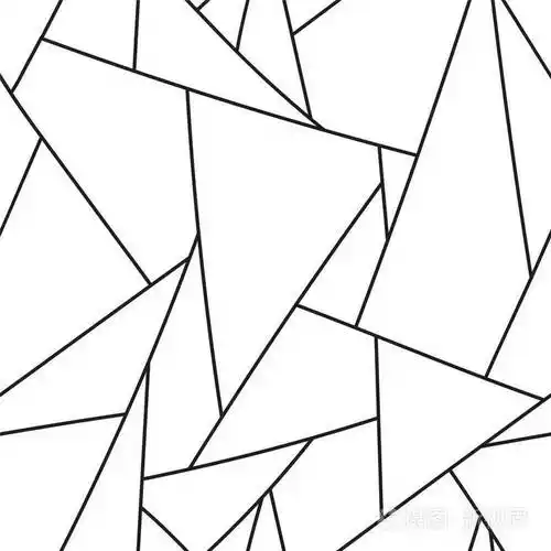 白色抽象无缝的几何图案黑色线
