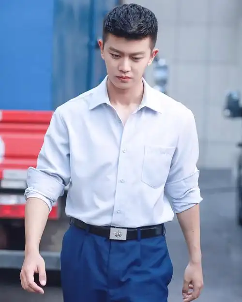 原版蓝焰突击任嘉伦李溪成同款衬衫上衣翻领拼接口袋衬衣男衣服潮