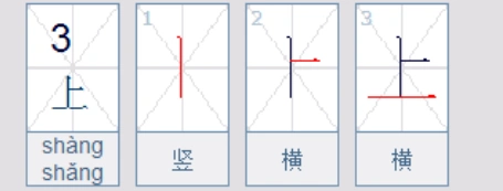 上在田字格里怎么写笔顺编号211