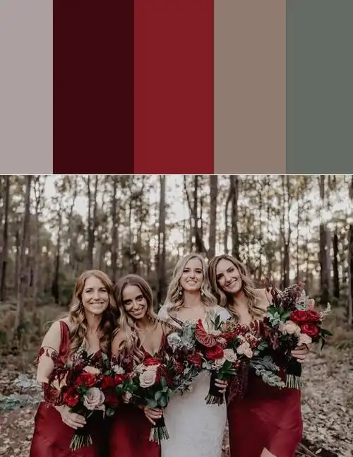宝藏婚礼配色ins风秋季浓郁红色系
