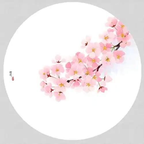 花草,水墨,封面,淡雅,唯美,插画,古风