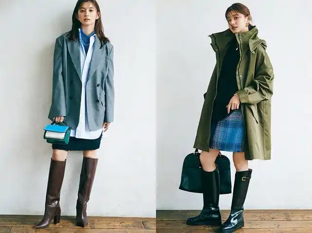 秋冬高靴又流行,看了日本女孩这样穿,才知道今年不流行细高跟