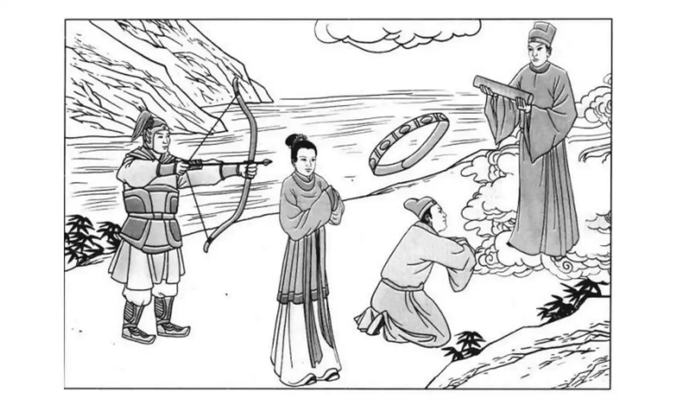 风火家人卦圖象解 一,一人張弓:暗算,破壞也.