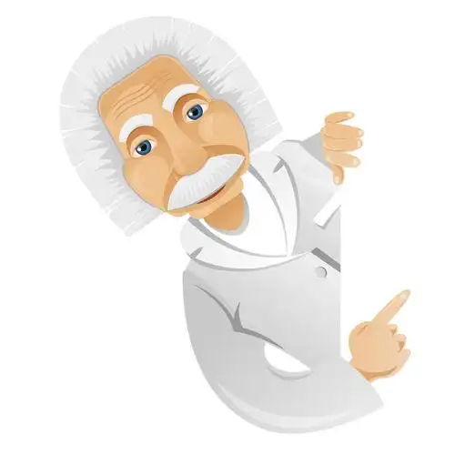 爱因斯坦,爱因斯坦被隔绝在灰色渐变背景的卡通人物.看看.