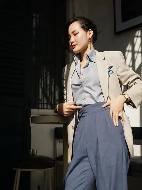 女孩子穿男版西装过分有质感了