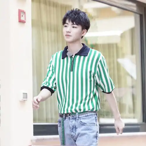 0成交17件王俊凯同款衣服新款字母印花宽松短袖衬衫学生男女衬衣外套