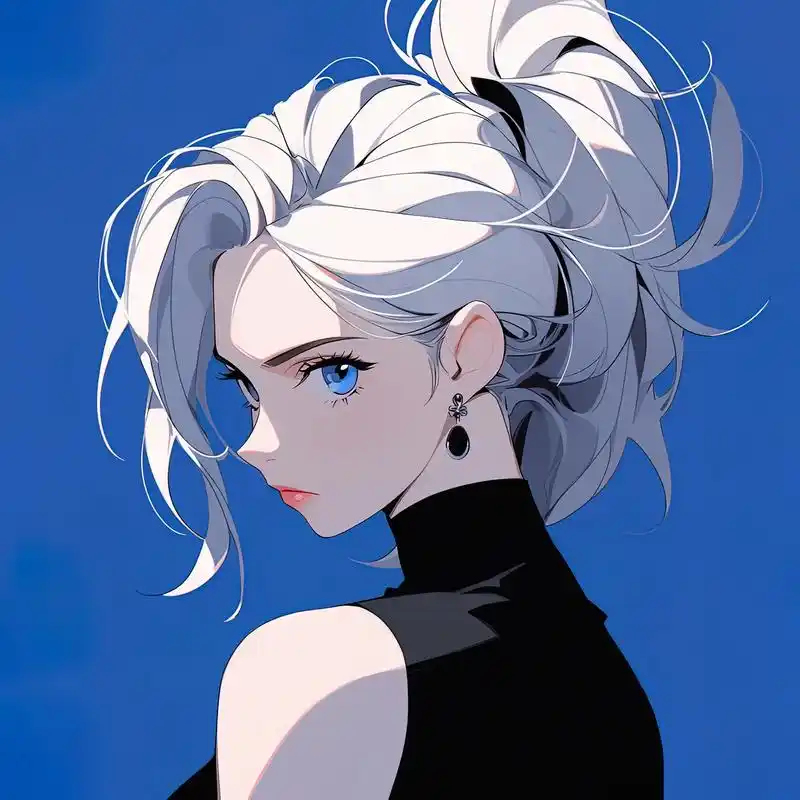 aigc|克莱因蓝·简笔头像.高冷头像 #动漫女头 #ai绘 - 抖音