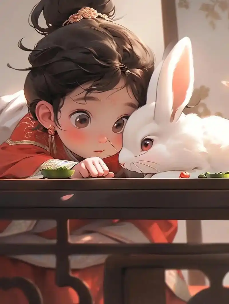 可爱兔兔女孩#我又来送图啦 #优质头像 #古风 #q版人物  - 抖音