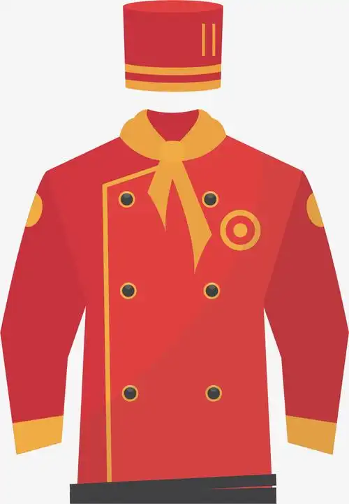矢量图红色厨师衣服