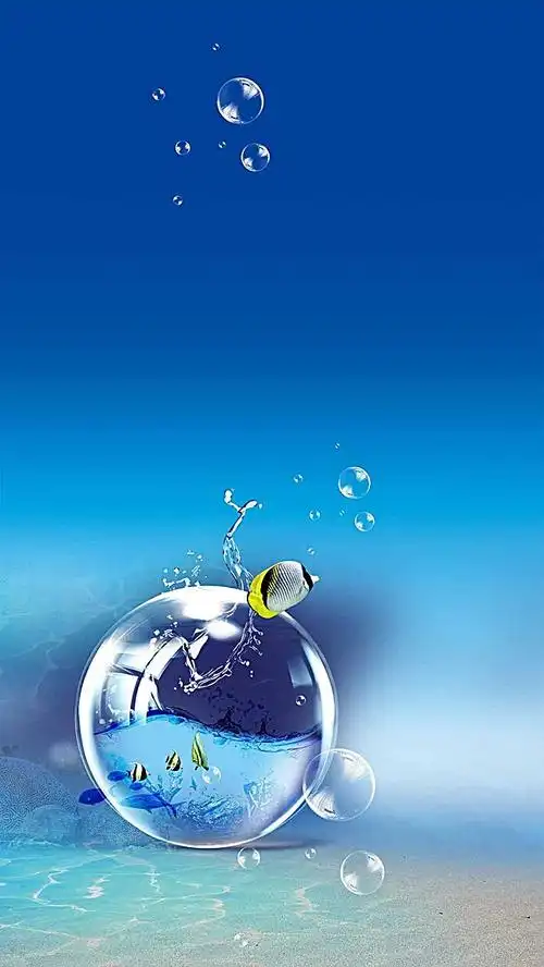 蓝色水滴商业小清新h5背景