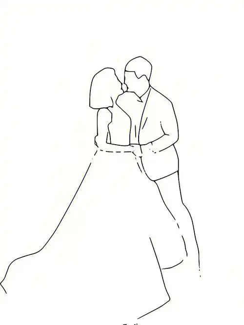 婚纱照片简笔画