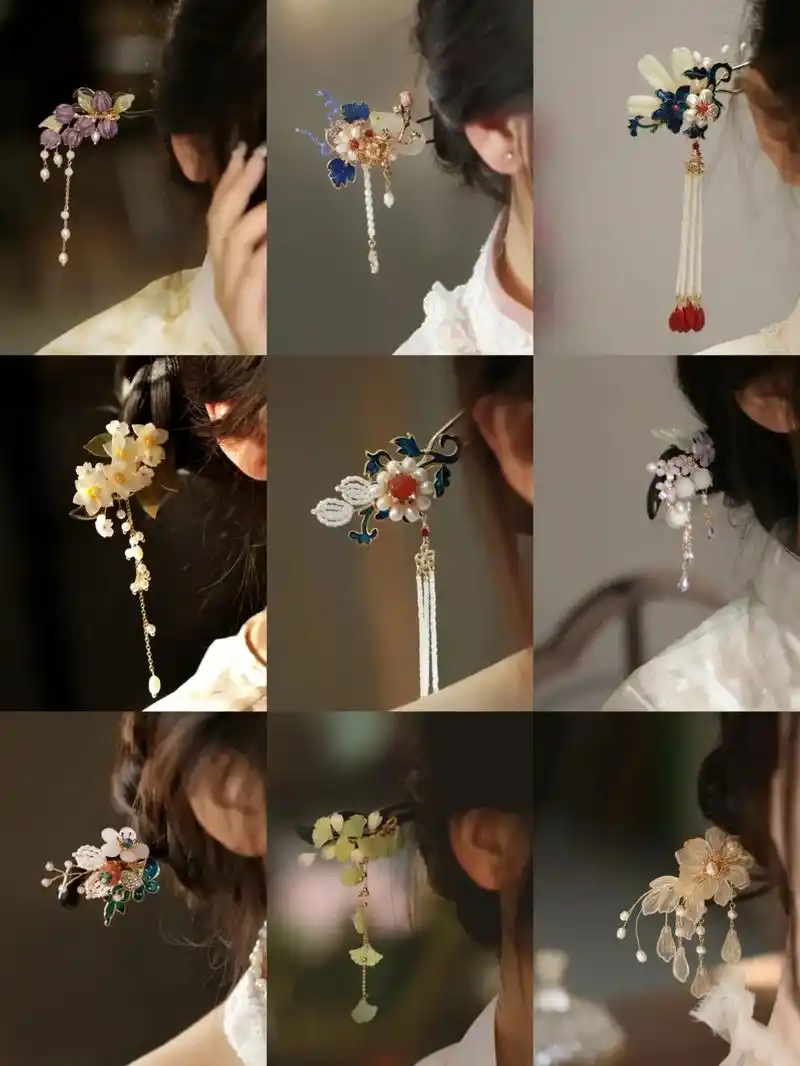 日常盘发绝美发簪发饰95复古优雅气质.