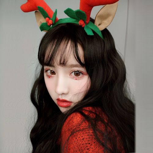 网红发型女长卷发大波浪可爱玉米烫修脸蓬松自然空气刘海蛋卷头套