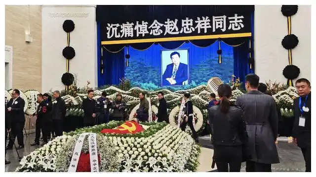 赵忠祥表情安详身盖党旗众人瞻仰遗容沉痛告别