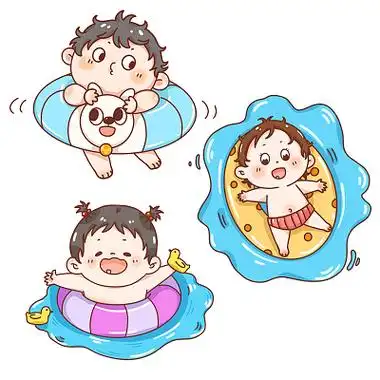 卡通游泳人物素材