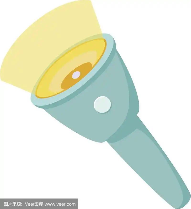 白色背景上的孤立手电筒的插图