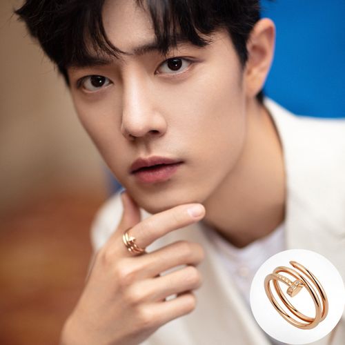 00淘宝新品肖战同款戒指饰品王一博明星镀银女尾戒开口设计感简约星星