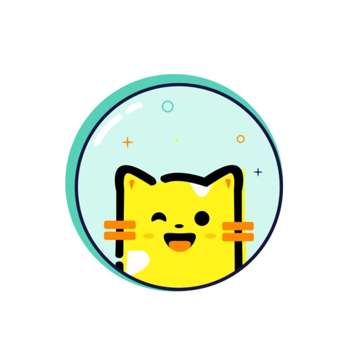 卡通手绘可爱小猫png背景图片