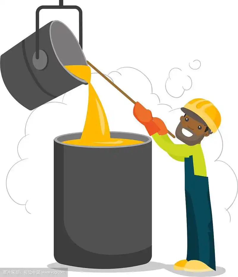 戴安全帽的钢铁工人在火炉附近工作