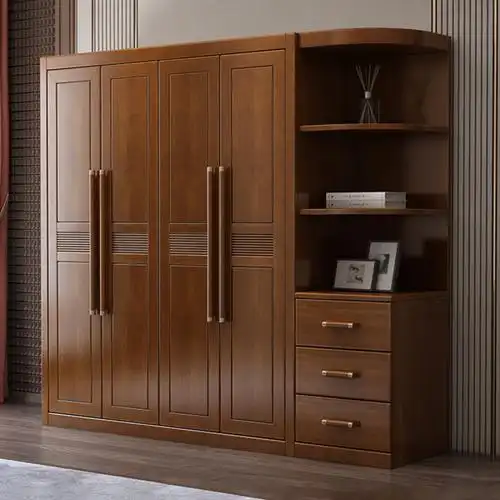 采百木caibaimu实木衣柜原木实木家用卧室收纳柜现代简约六门简易储物