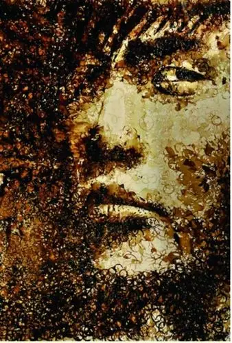 网友用冷咖啡渍画出周杰伦头像(图)