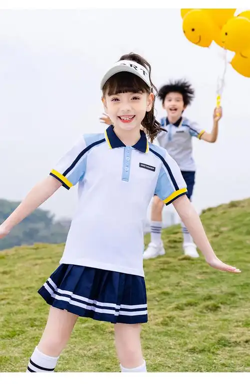 迪士尼幼儿园园服夏季套装短袖上衣纯棉白色小学生校服运动儿童班服