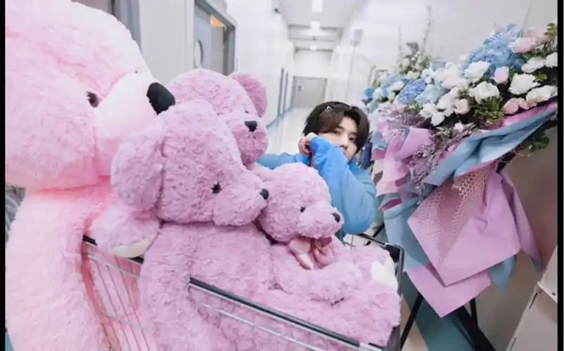 「蔡徐坤泰国演唱会彩排」这个夏天的粉蓝属于给歌迷送抱抱熊的小葵!