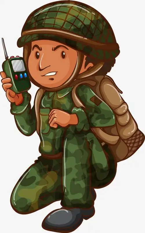 拿着对讲机的军人