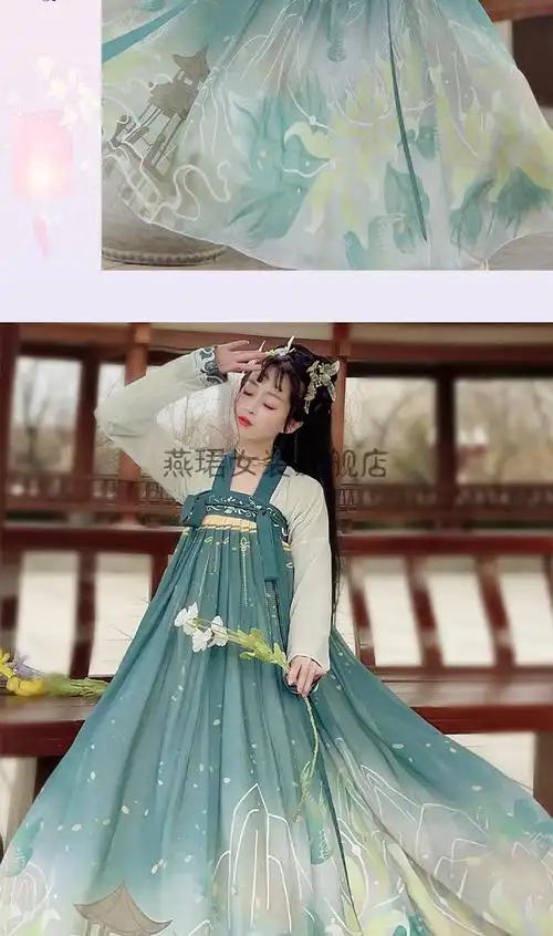 薄款中国风仙齐胸襦裙日常古装抖音网红时髦洋气靓女花锦瑟红色全套s