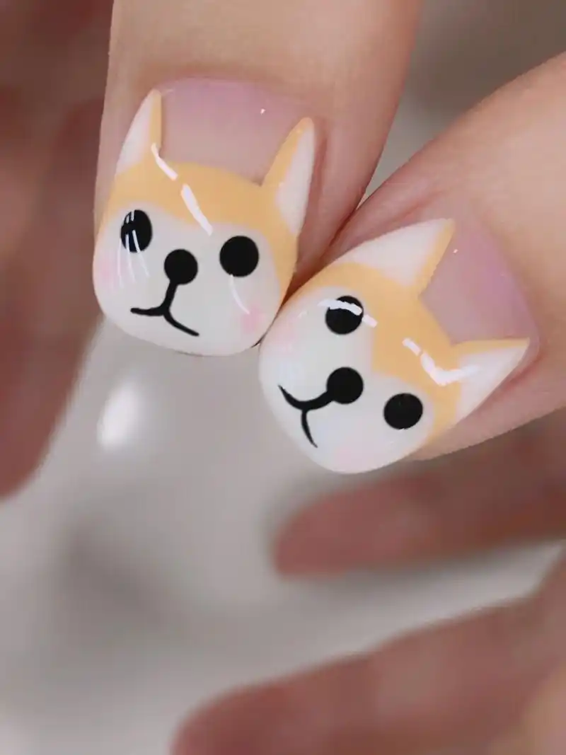 可爱卡通图案#短指甲也可以这么美 #短甲 #卡通美甲 #这也 - 抖音