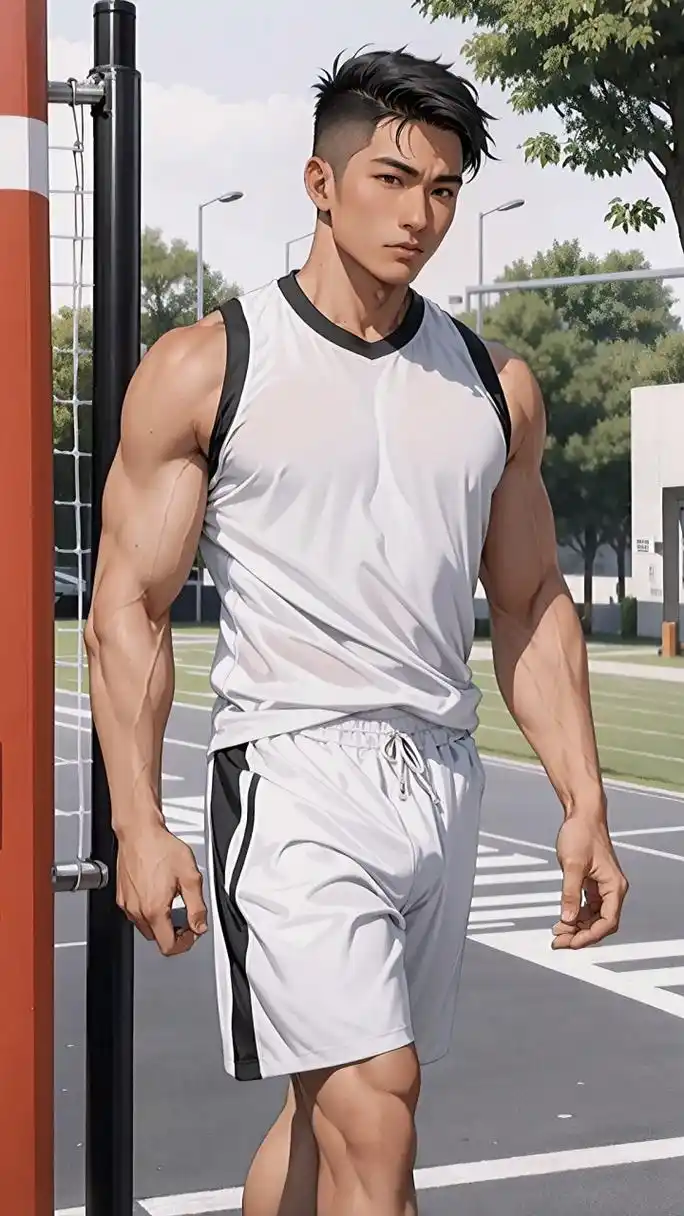 黑皮体育生吧?#肌肉型男# #ai艺术季# #ai绘画