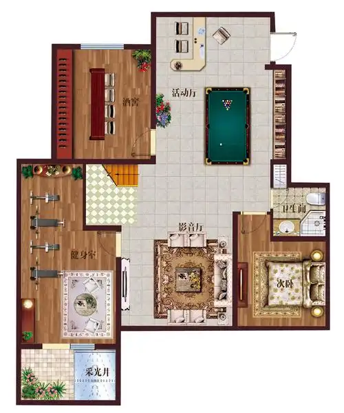 稀缺双院落洋房(六室四厅三卫)