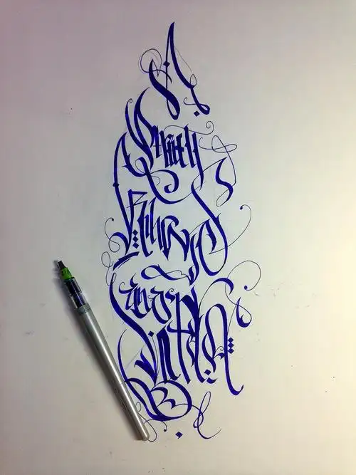 哥特花体英文手写练习|插画|艺术插画|xxxpspin_原创作品-站酷zcool